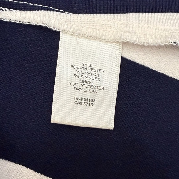 Eliza J Navy and Cream Striped Dress Size 2 Polyester Spandex Rayon - Picture 10 of 12